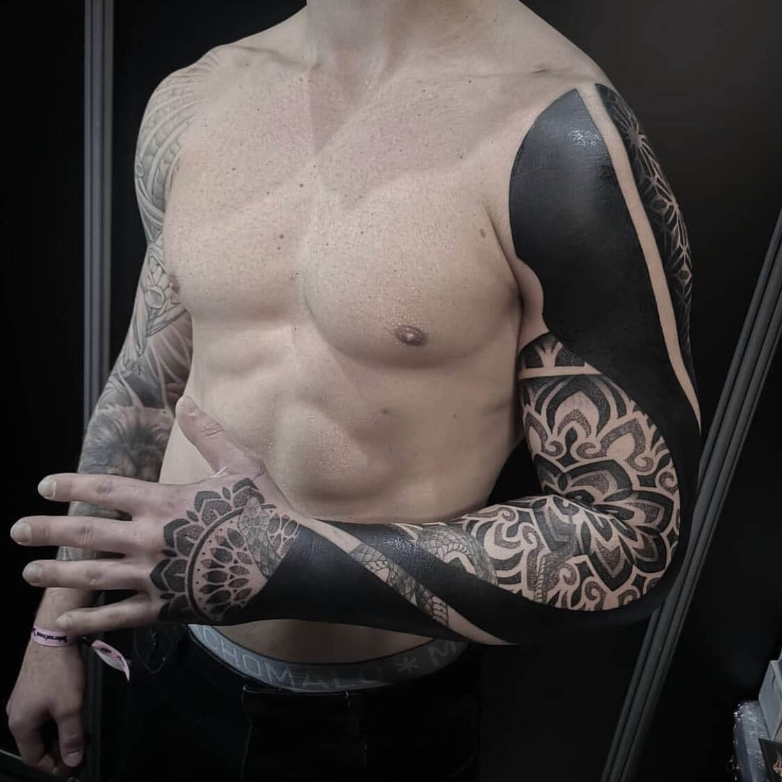 Dotwork tattoo sleeve design