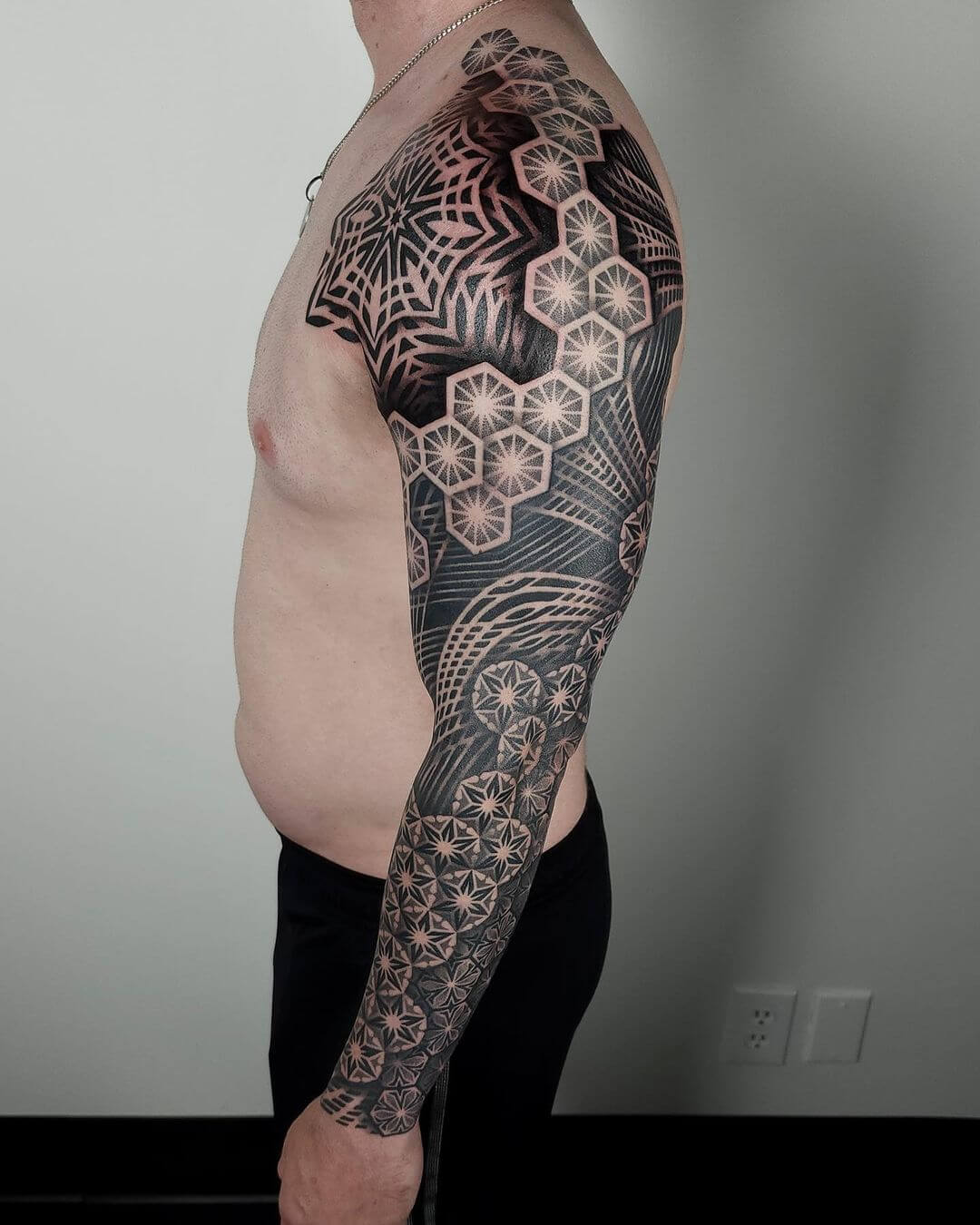 Dotwork tattoo style sleeve ideas