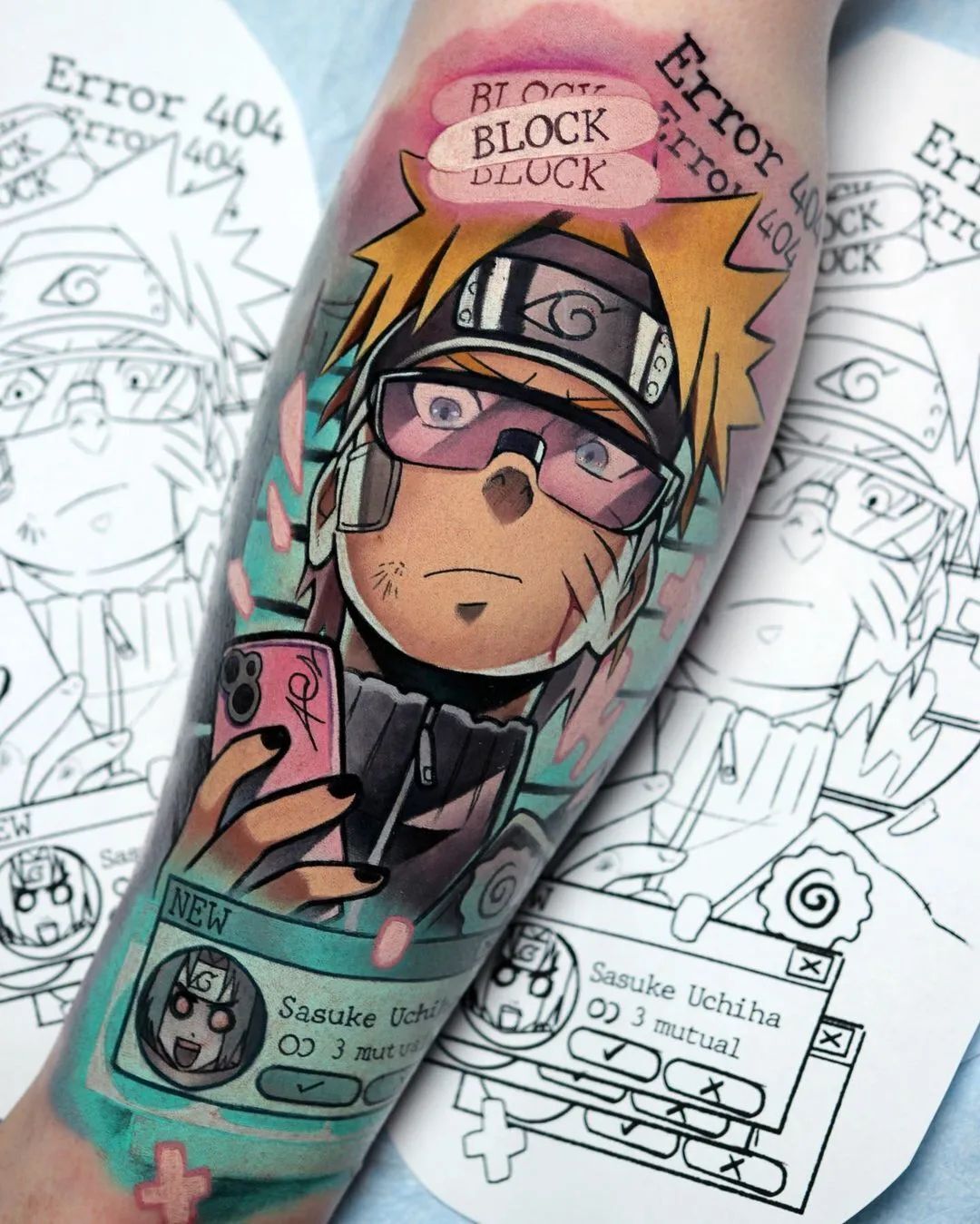 Naruto tattoo neo traditional