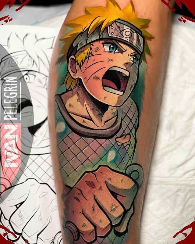 Naruto tattoo new school