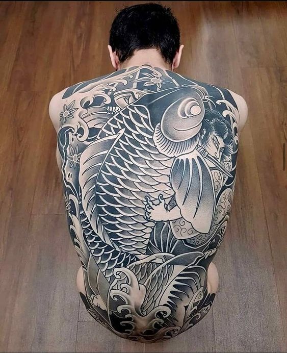 Oriental Tattoo Koi Fish back