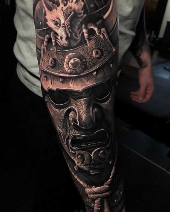 Oriental Tattoo Samurai Warrior arm