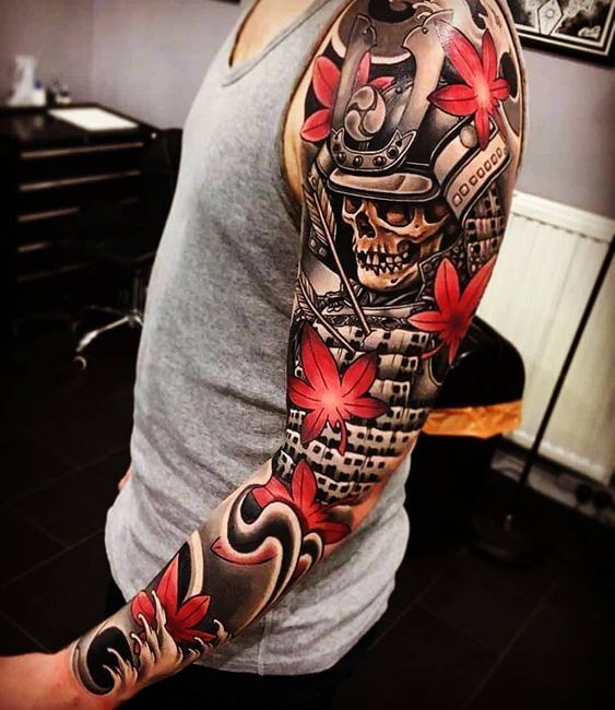 Oriental Tattoo Samurai Warrior sleeve