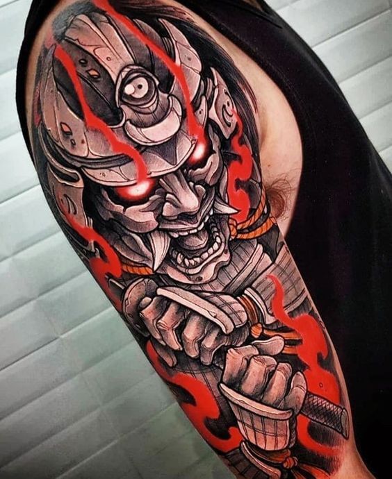 Oriental Tattoos Samurai Warrior sleeve