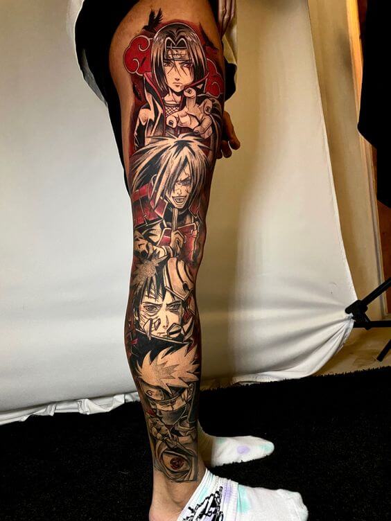 anime leg tattoo ideas for men