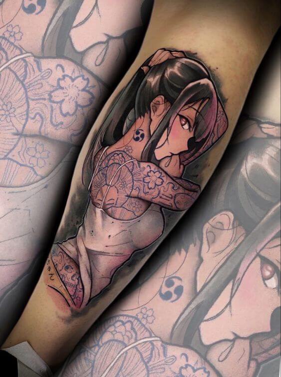 anime tattoo cute idea