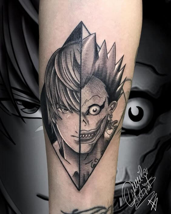 anime tattoo ideas black and white