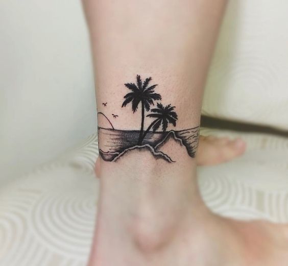beach tattoo ideas palms