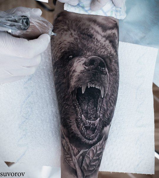 bear hand tattoo design