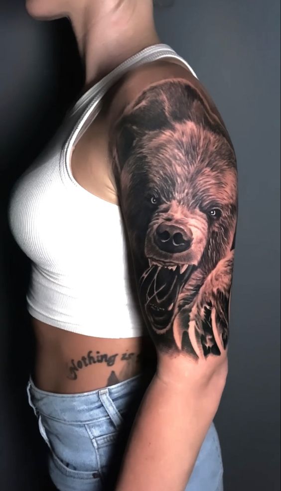 bear hand tattoo