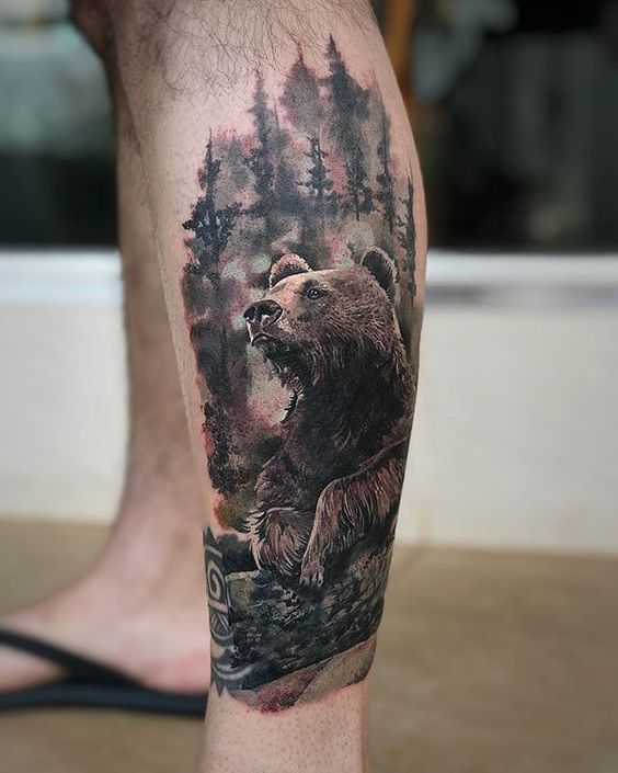 bear leg tattoo