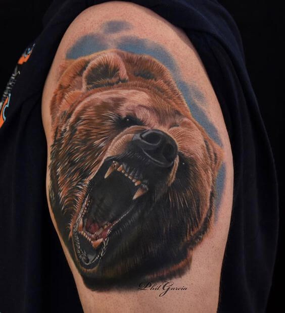 bear tattoo color