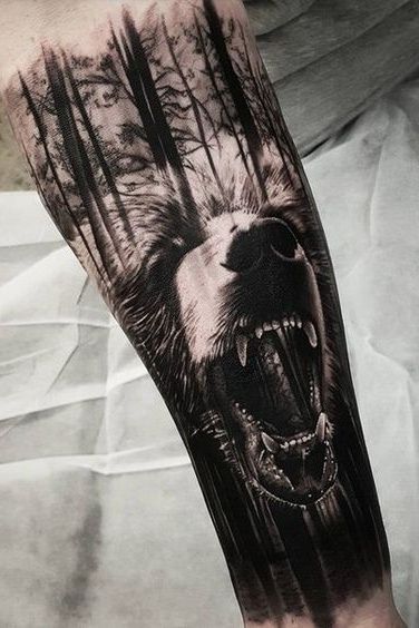 bear tattoos forearm