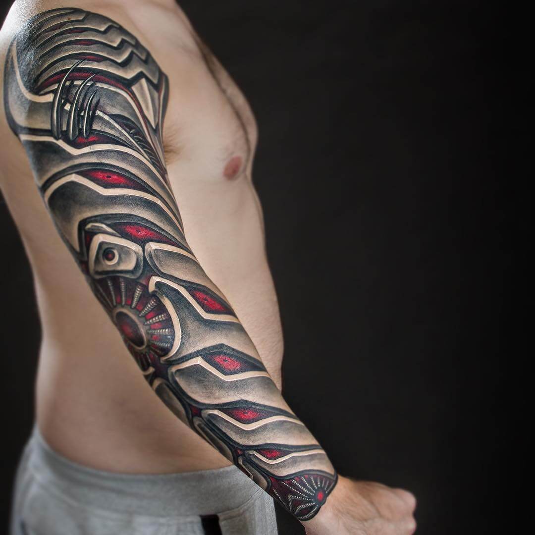 biomechanical sleeve tattoo ideas