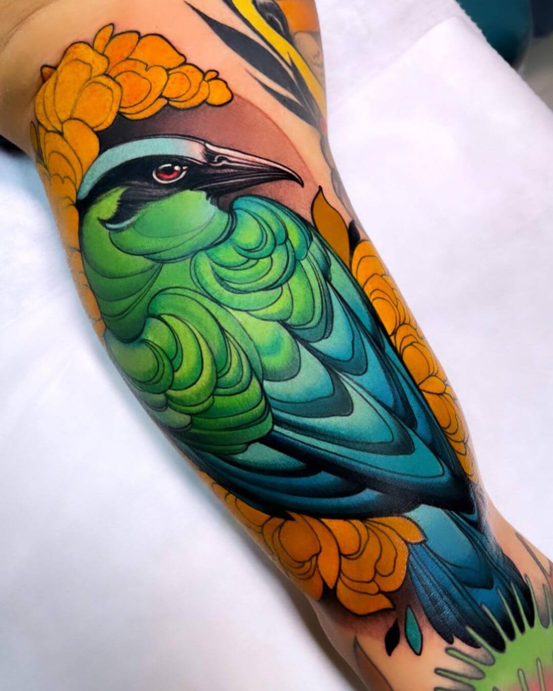 bird tattoo neo traditional.