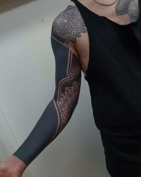 blackwork forearm tattoo