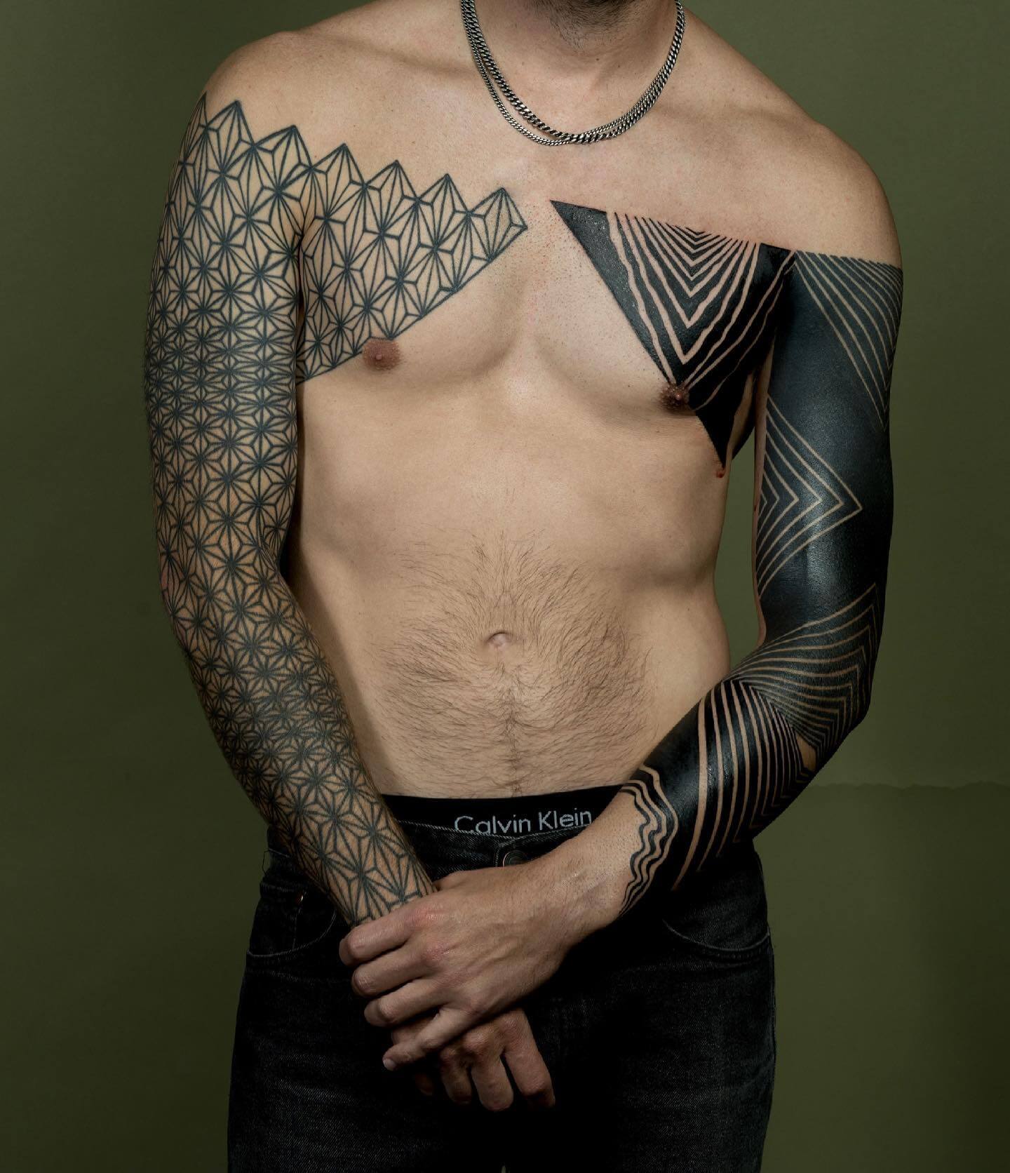 blackwork geometric tattoos
