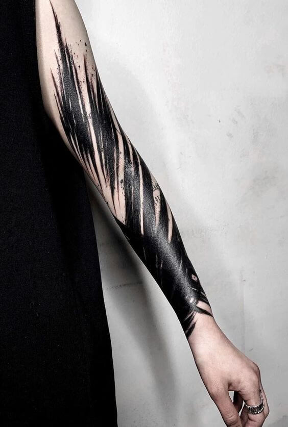 blackwork sleeve tattoo