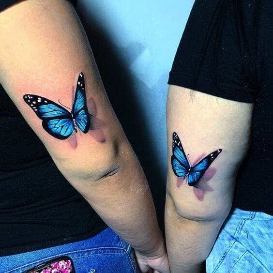 blue butterfly tattoo 3d