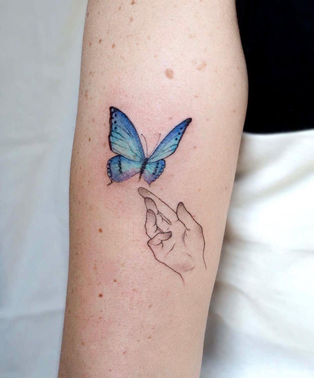 blue butterfly tattoo designs