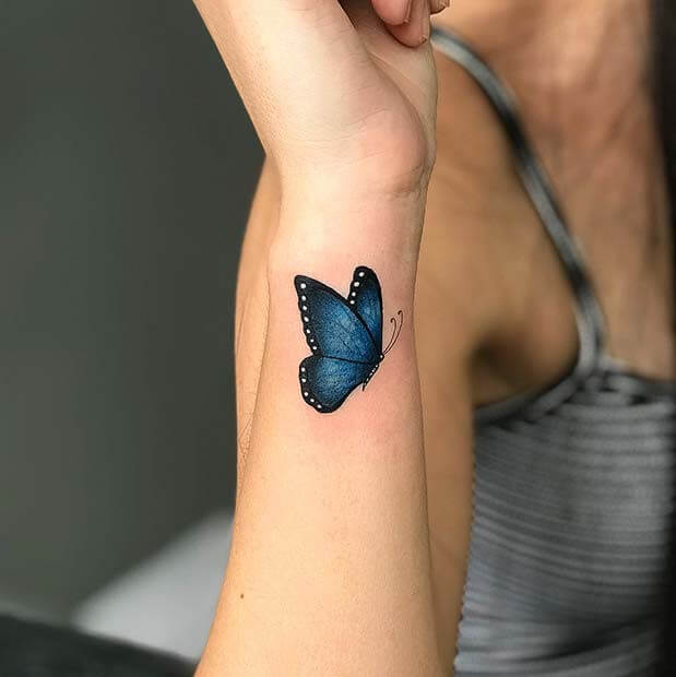 blue butterfly tattoo ideas