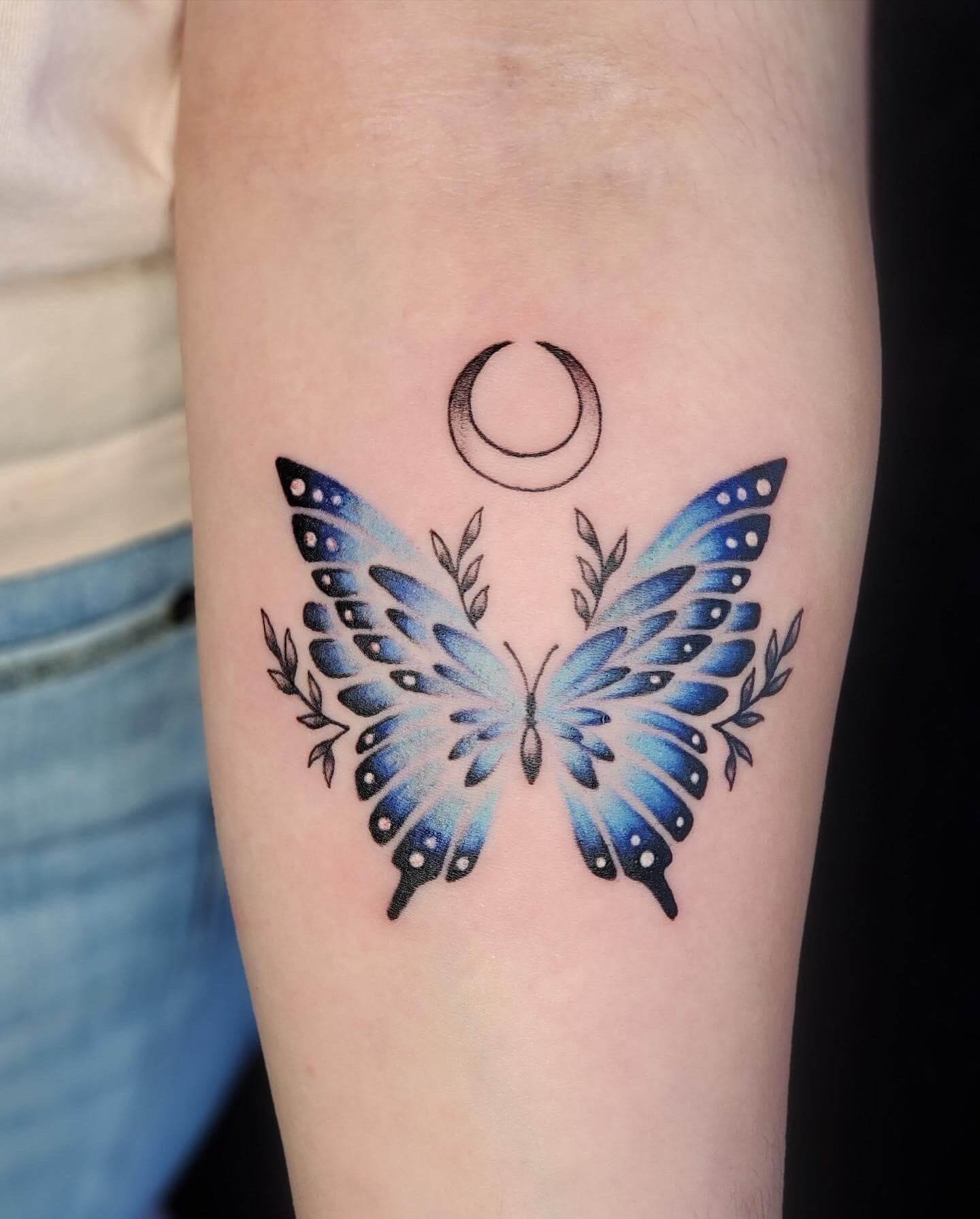 blue tattoo butterfly