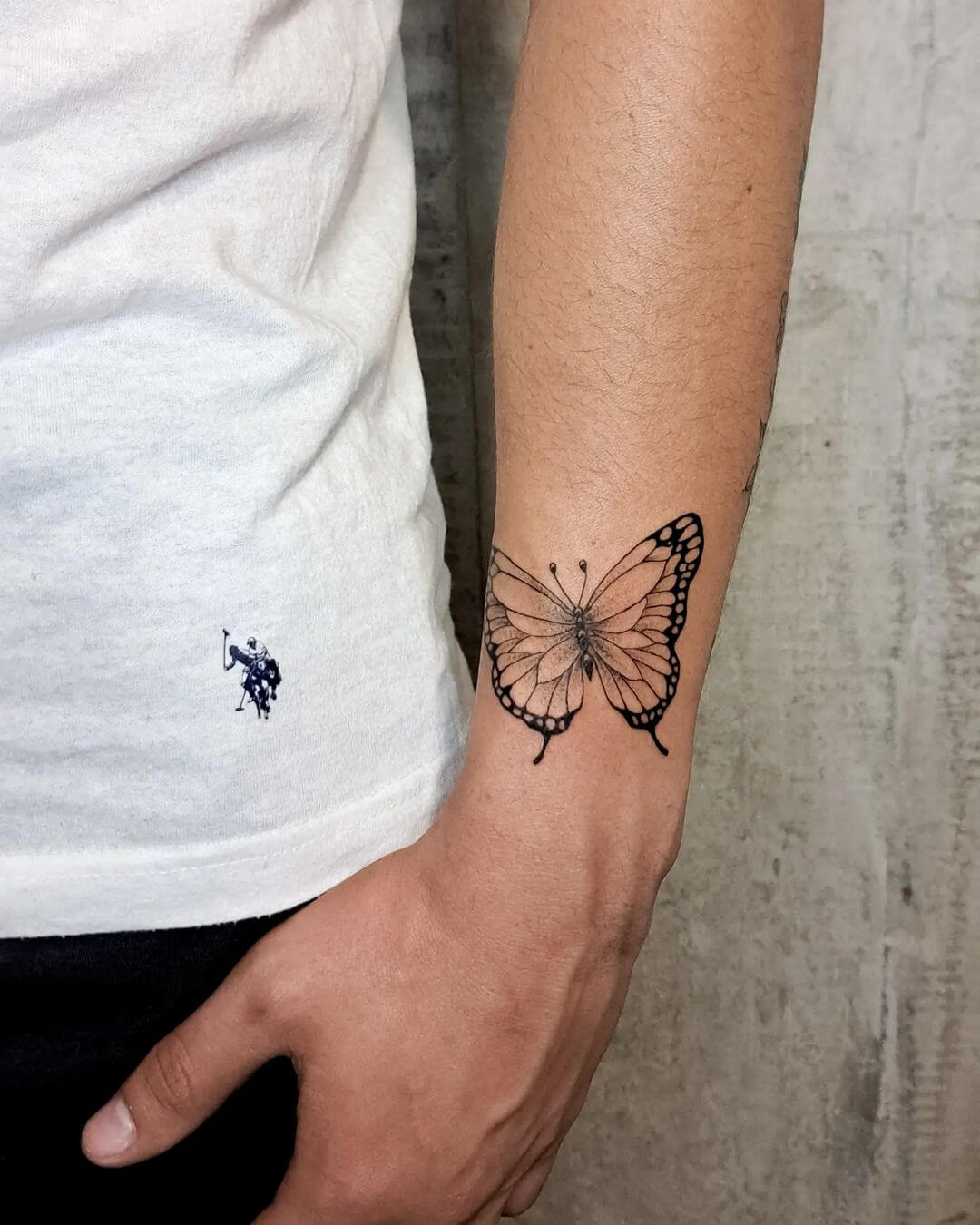 butterfly hand tattoo men