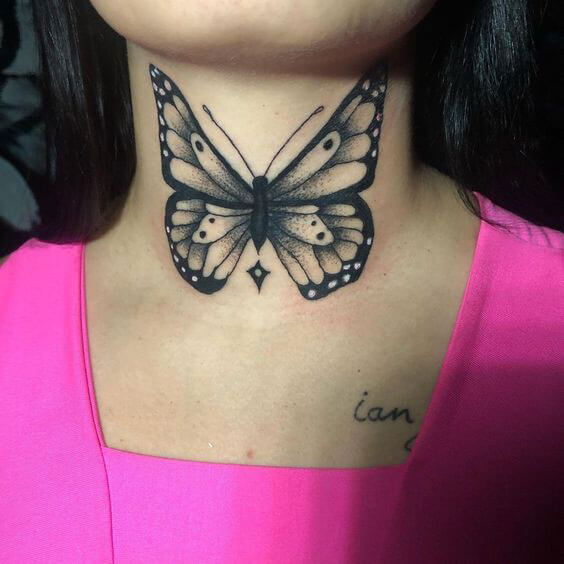 butterfly tattoo ideas on neck