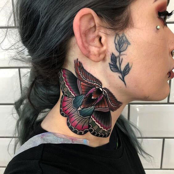butterfly tattoo on your neck