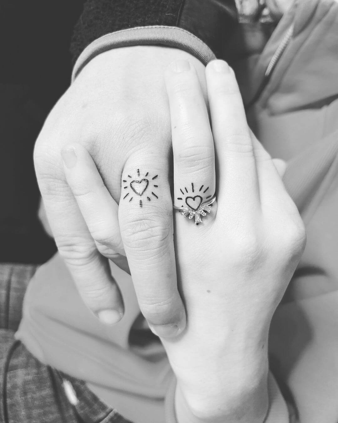 Couple Rings Tattoo On Fingers - Tattoos Designs