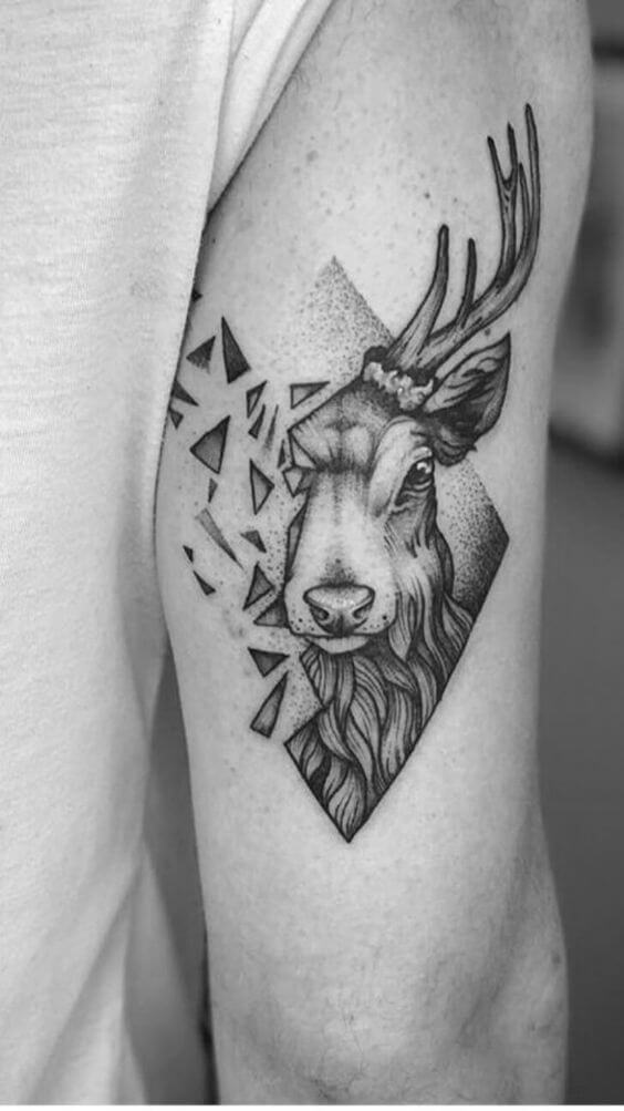 deer geometric tattoo