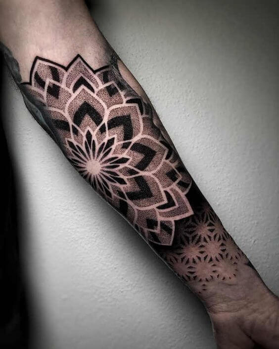 dotwork mandala tattoos.