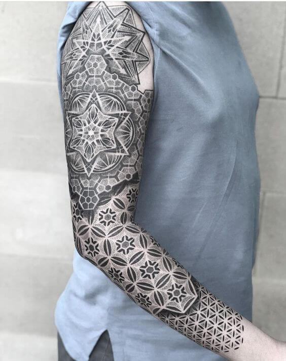dotwork tattoo sleeve.