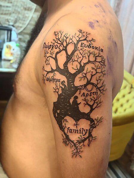 family tree tattoo ideas for guys
