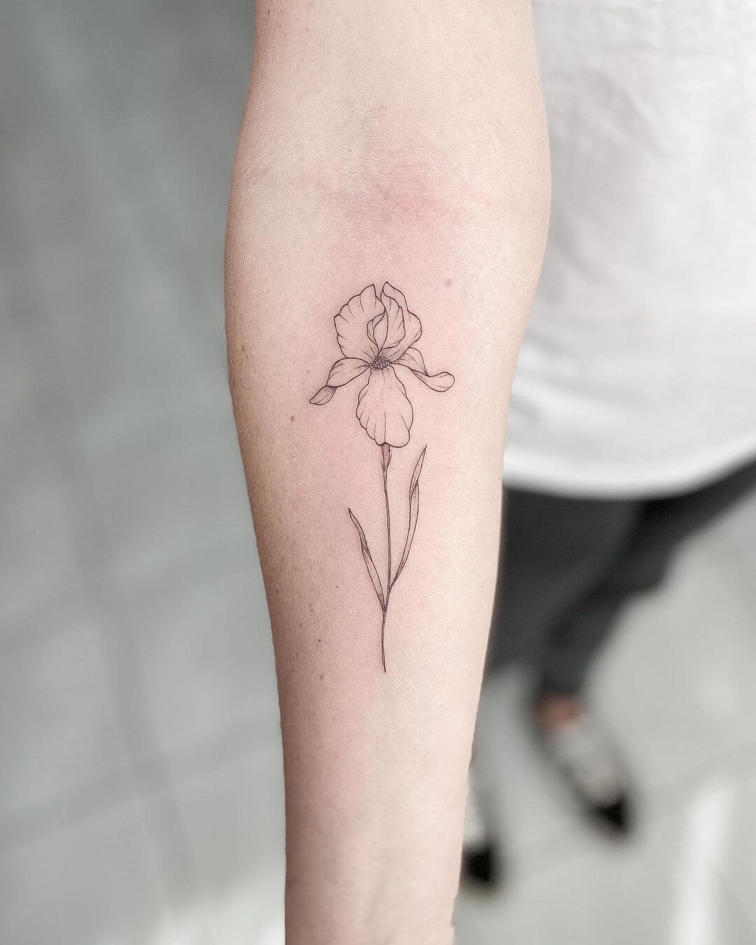 fine line flower tattoo sleeve.