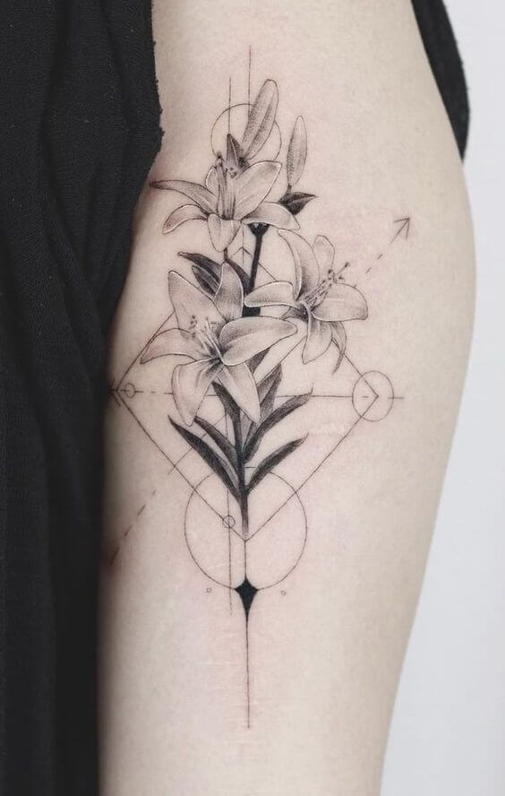 flower geometric tattoo