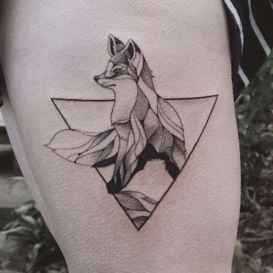 fox geometric tattoo
