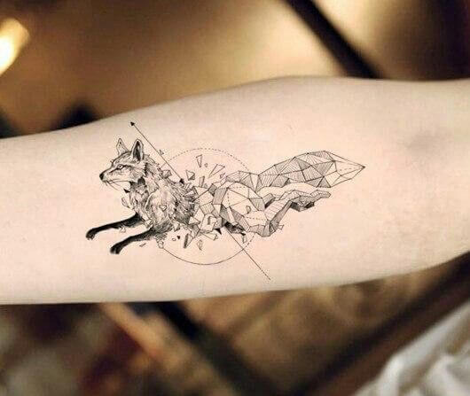 fox tattoo geometric