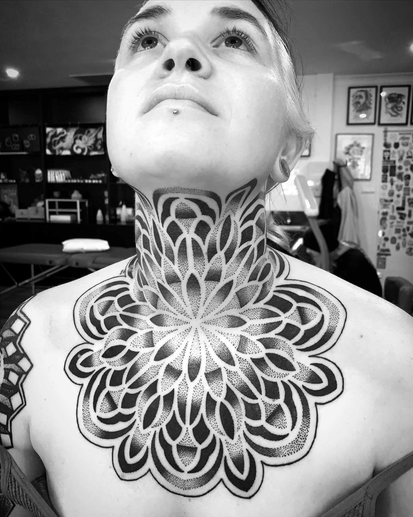 Skull Throat Tattoo by Alan Aldred: TattooNOW