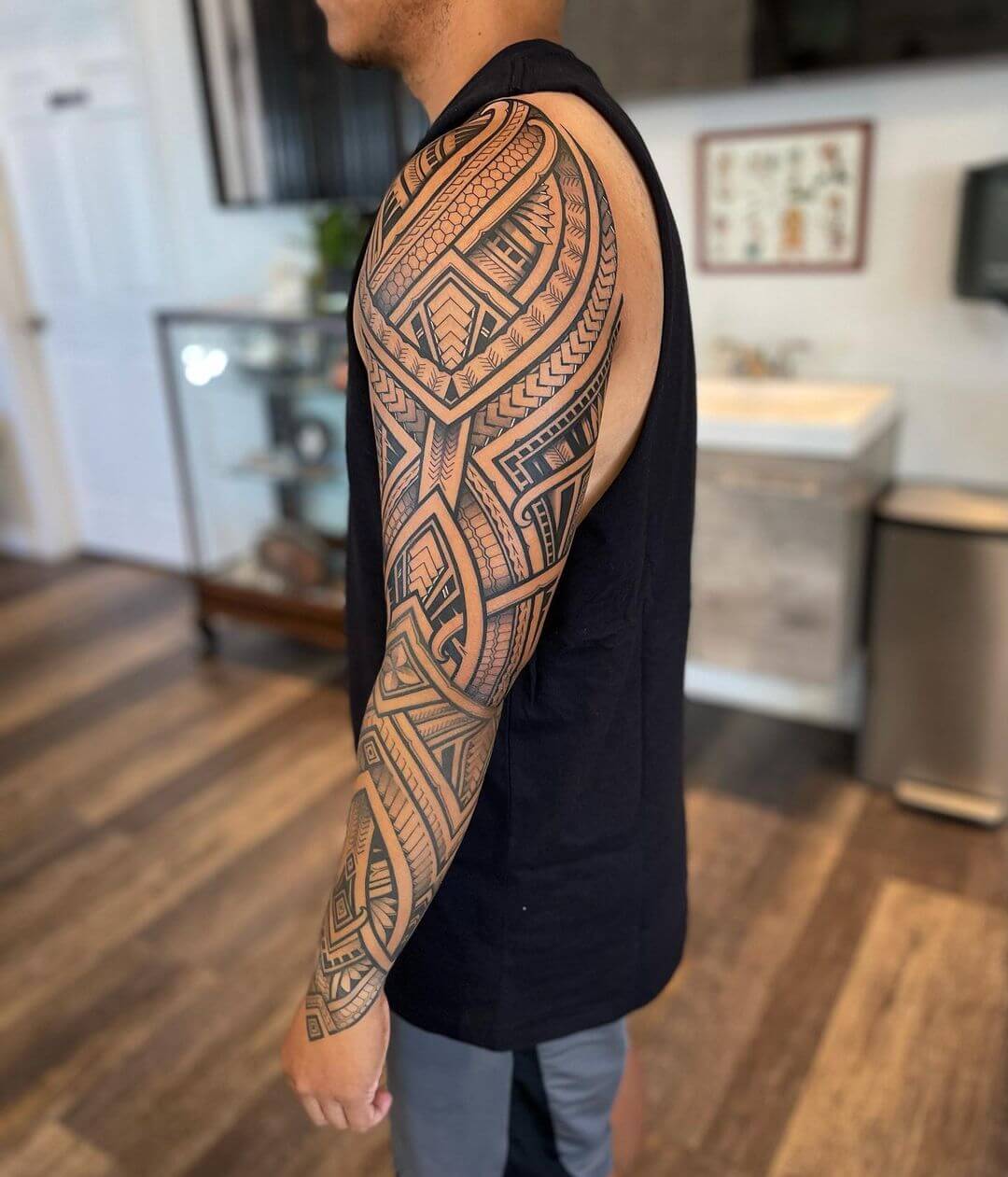 full sleeve tattoos tribal