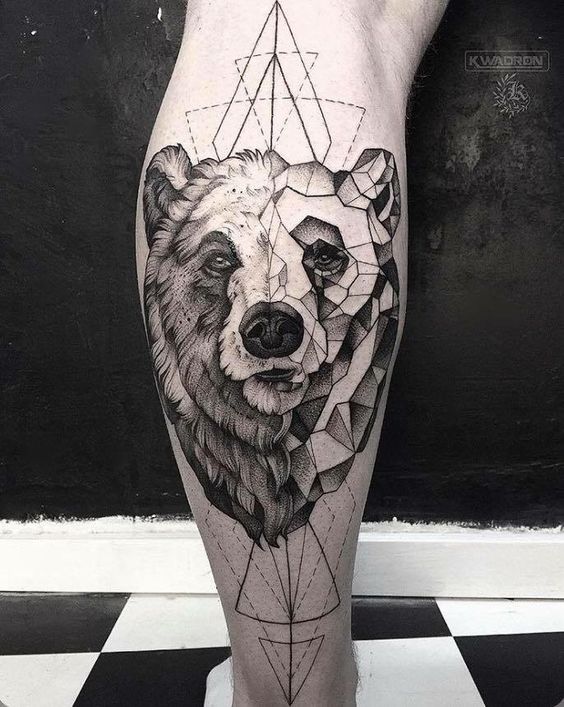 geometric bear tattoo ideas