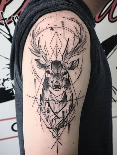 geometric deer tattoo meaning