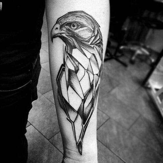 geometric eagle tattoo