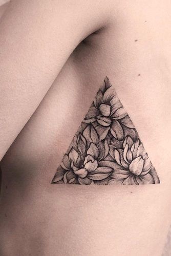 geometric flower tattoo drawing