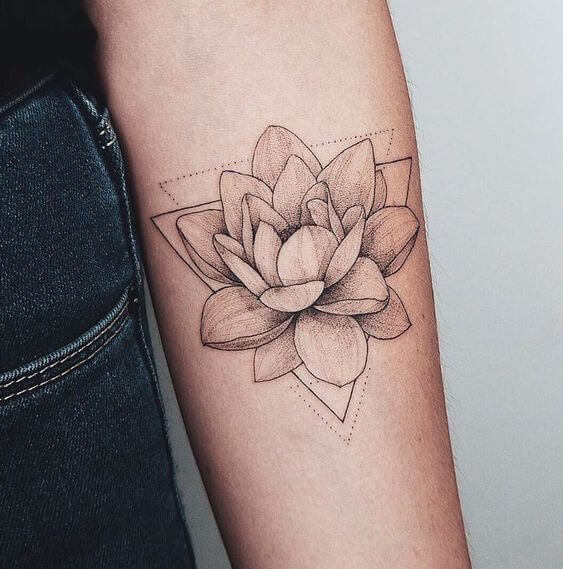 geometric flower tattoo