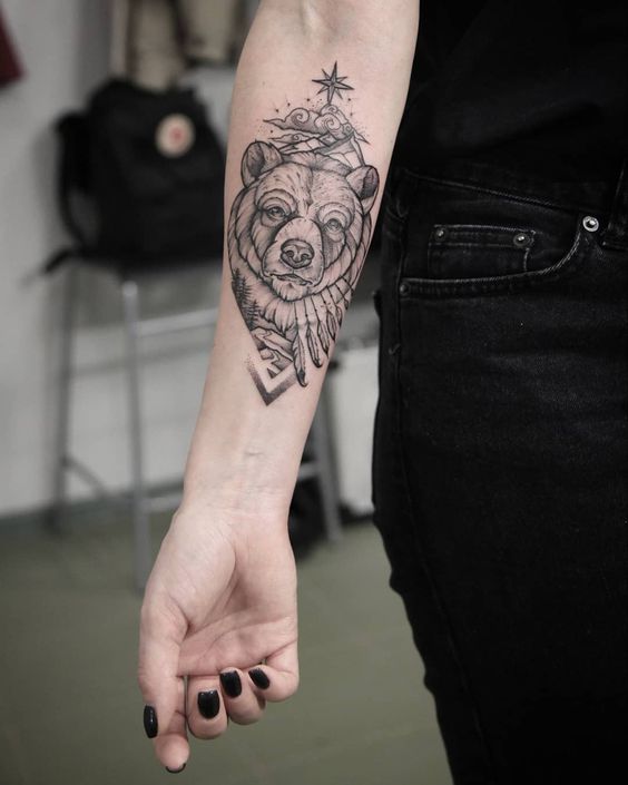 geometric tattoo bear