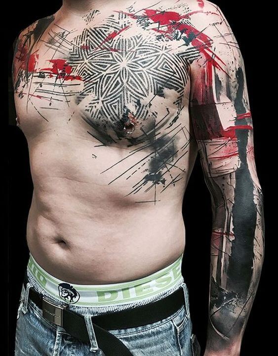 geometric tattoo trash polka ideas.
