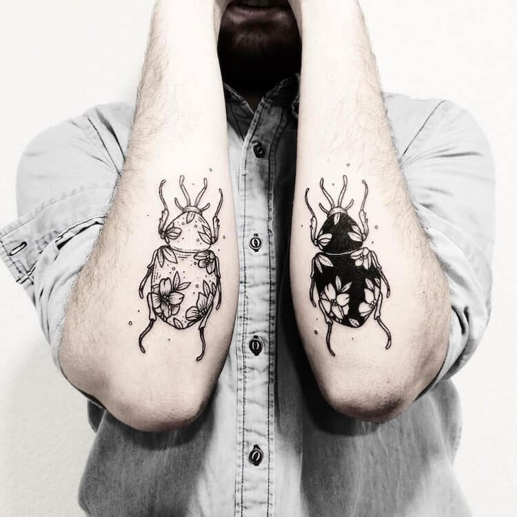 illustrative insect tattoo