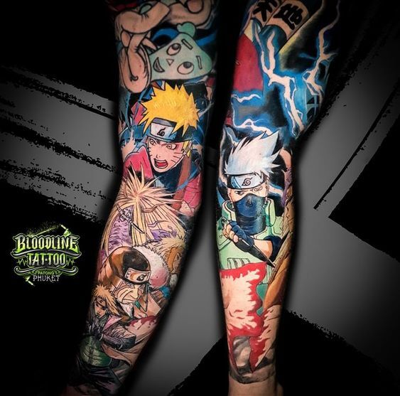 24 Anime Sleeve Tattoos That Are Seriously Epic