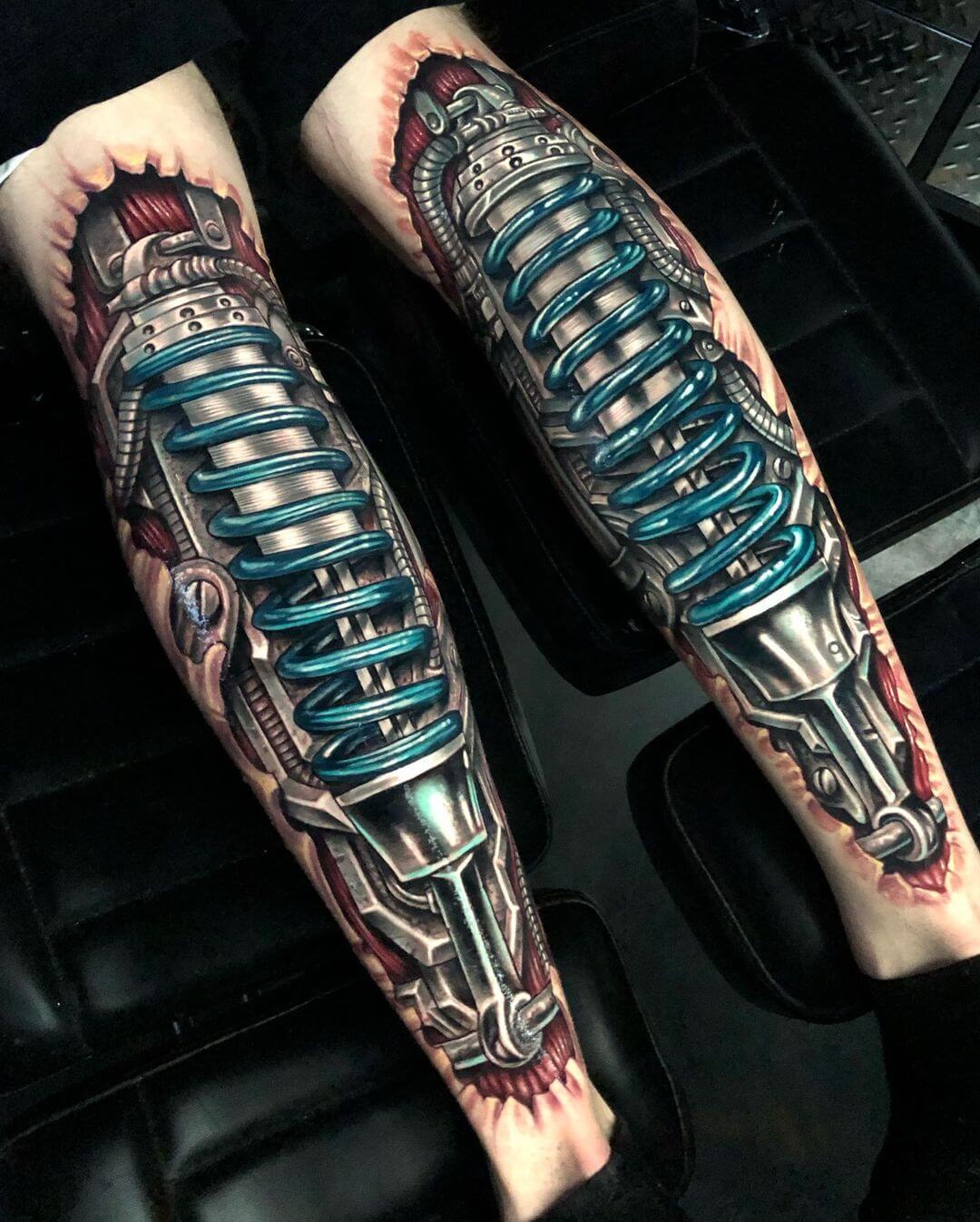legs biomechanical tattoo